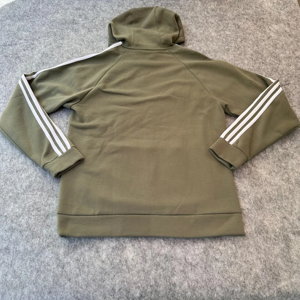 Adidas M 3S FL Hoody Legacy Green Fleece Pullover Sweatshirt H44055 Mens M